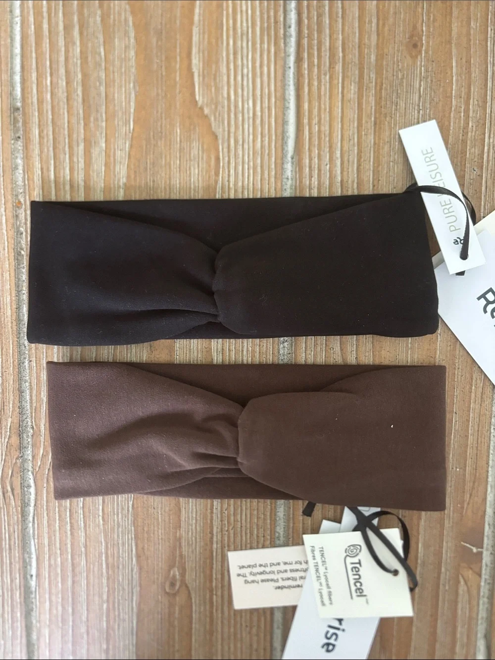 Reprise Pure Leisure Set of Two Brown and Black Knotted Headband